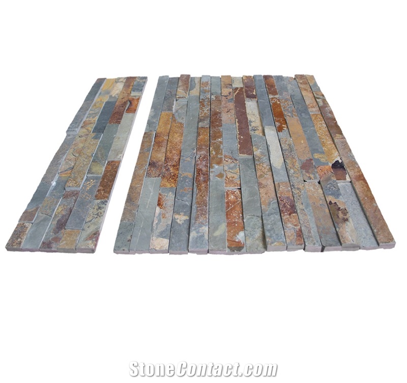 Multicolor Slate Panel Wall Cladding Natural Stone