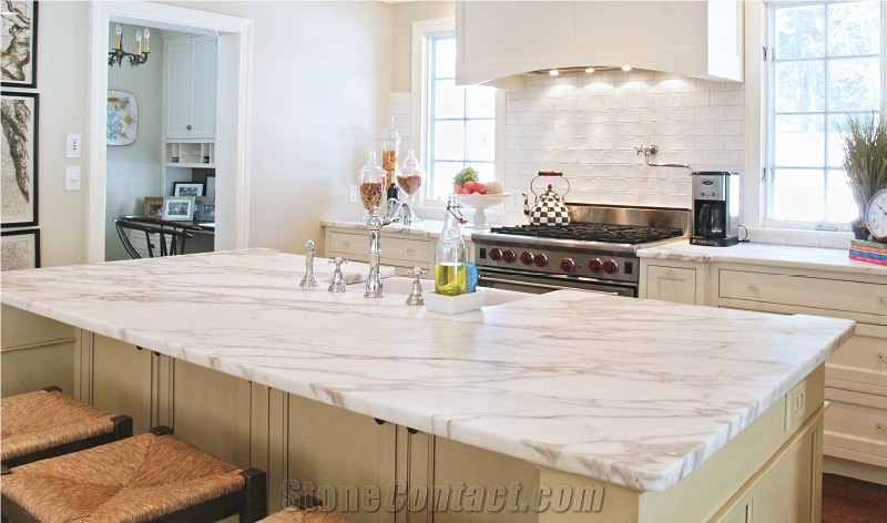 Calacatta Carrara Marble Kitchen Countertops