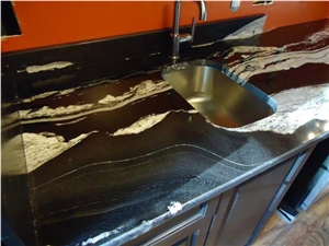Copa Cabana Granite Kitchen Countertop, Brazil Exotic Copacabana Granite Custom Perimeter Top