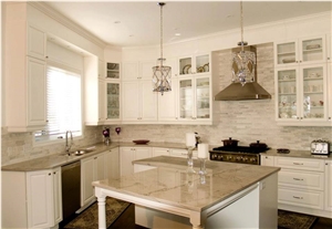Quartzite White Macaubas Kitchen Perimeter Top and Island Top