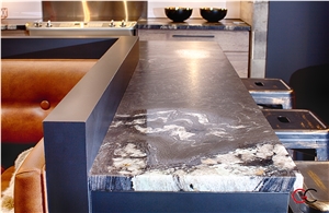 Granite Titanium Black with Golden Clouds Kitchen Countertop