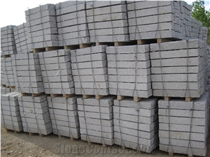 Cheap Price Grey Stone, G375 Granite, Rushan Grey Granite, Flamed Granite Paving Stone, Kerbstones, Curbstone, Paving Sets, China Natural Stone