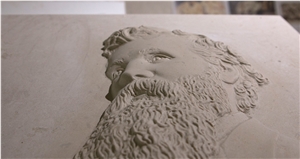 A Stone Relief Of John Muir for Alumni Park, in Production at Quarra Stone