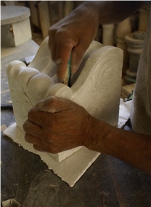 Dominican White Coral Stone Building Ornaments