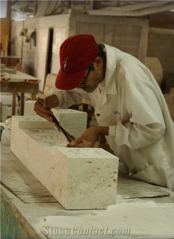 Dominican White Coral Stone Building Ornaments
