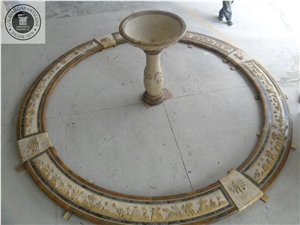Fountain in Materials: Angelica Travertine, Travertine Golden Brown, Azul Bahia