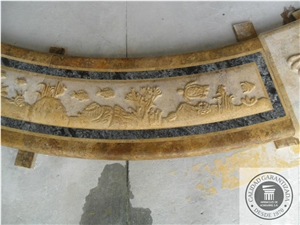 Fountain in Materials: Angelica Travertine, Travertine Golden Brown, Azul Bahia