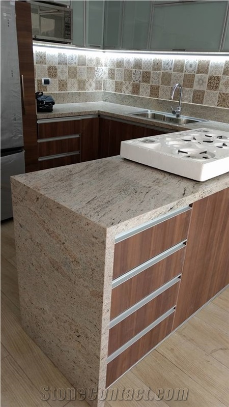 Marfil Cielo Granite Kitchen Countertop