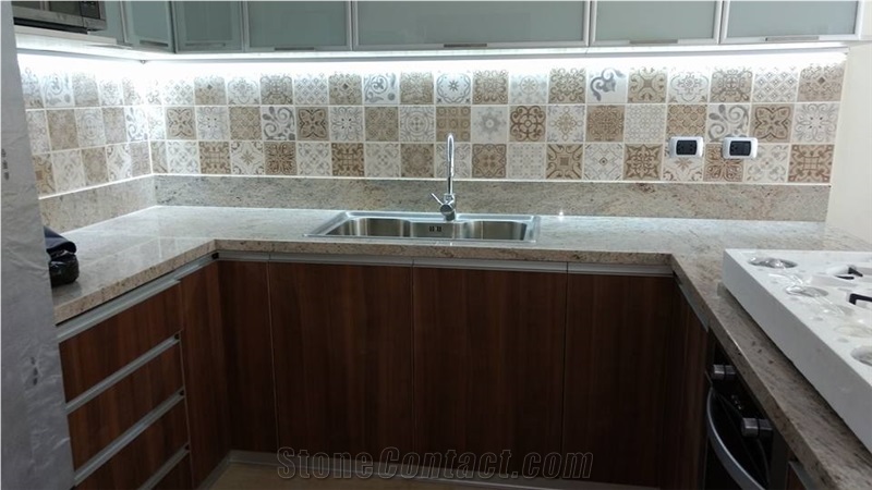 Marfil Cielo Granite Kitchen Countertop
