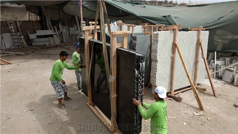 Negro Aracruz- Nero Aracruz Granite, Aracruz Black Granite Slabs