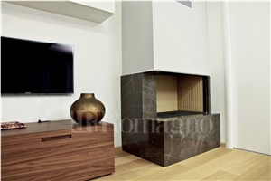 Quartzite Chocolate Modern Style Fireplace
