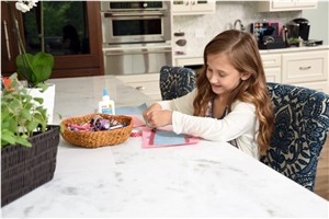 Calacatta Carrara White Marble Countertop Perimeter Top and Island Top