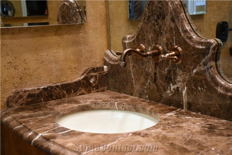 Dark Emperador Gold Master Bath Top