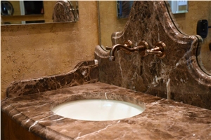 Dark Emperador Gold Master Bath Top Dark Emperador Gold Master Bath Top