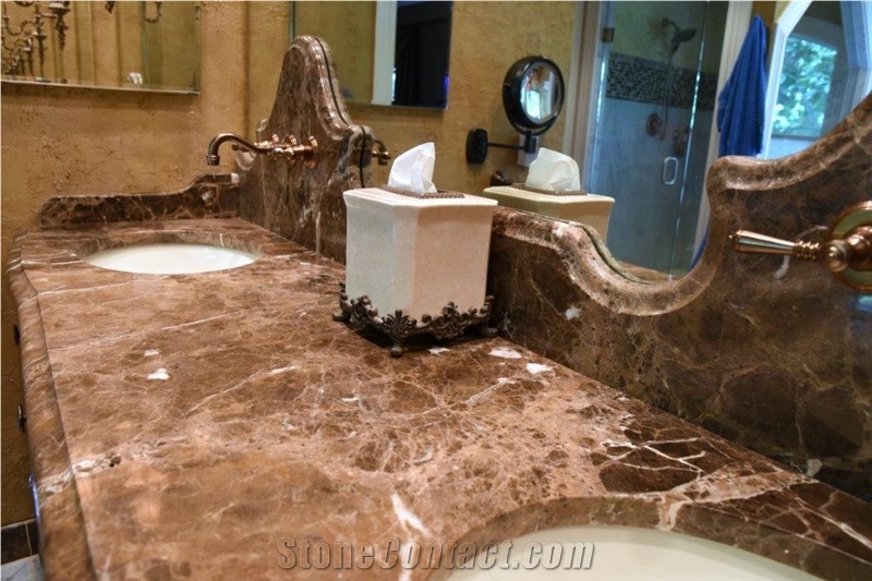 Dark Emperador Gold Master Bath Top
