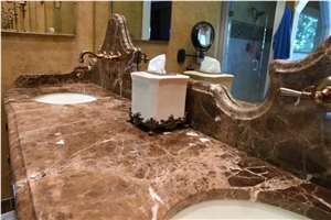 Dark Emperador Gold Master Bath Top