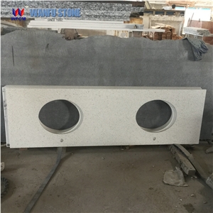 Modern Beige Synthetic Quartz Vanity Top with Sink