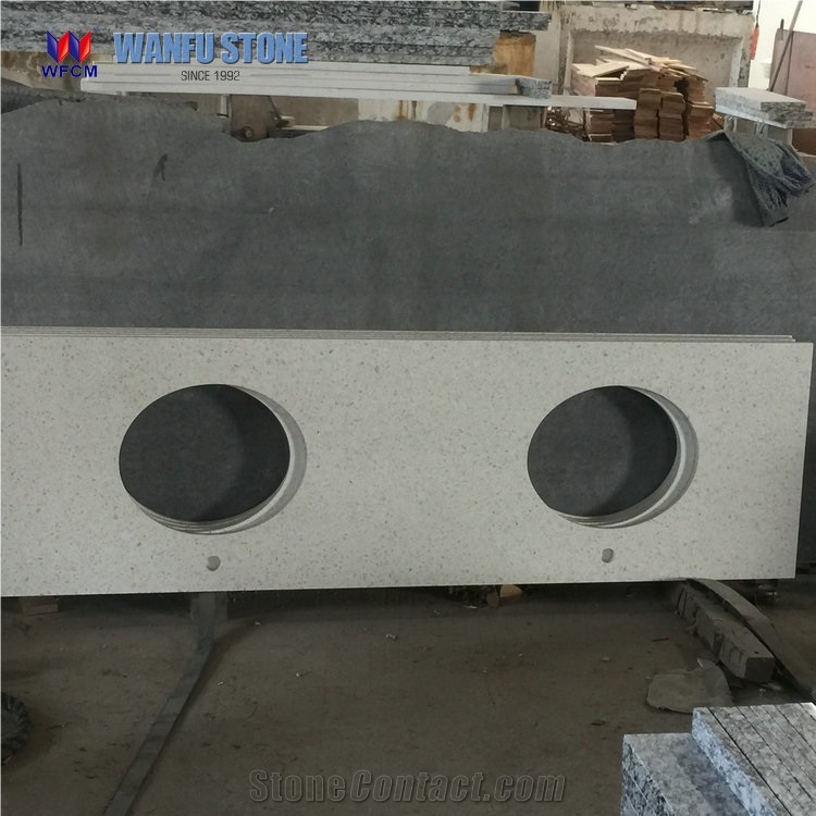 Modern Beige Synthetic Quartz Vanity Top with Sink