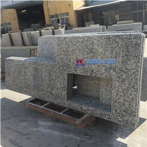 Spray White Granite Countertop,Sea Wave White Polished Granite Stone