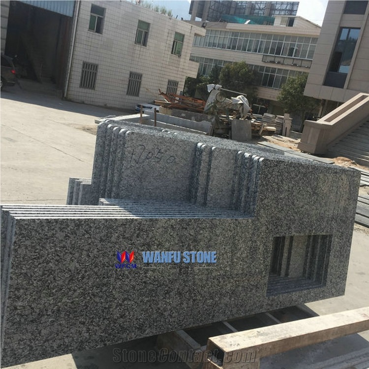 Spray White Granite Countertop,Sea Wave White Polished Granite Stone