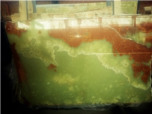 Light Green Onyx Slabs, Iran Green Onyx