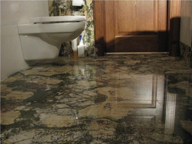 Bath Design with Exotic Brazil Granite