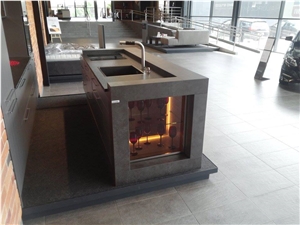 Neolith Iron Grey Quartz Stone Kitchen Countertop