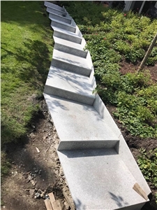 Creation Of a New Garden Staircase with Padang Crystal Granite