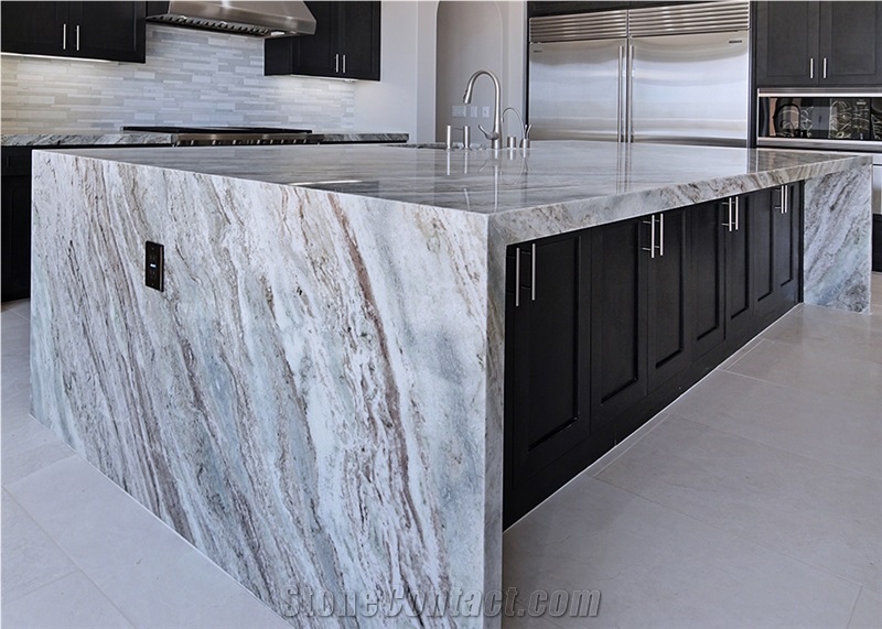 Brown Fantasy Quartzite Kitchen Island Top