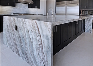 Brown Fantasy Quartzite Kitchen Island Top