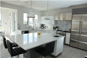 Pure White Solid Surface Kitchen Top