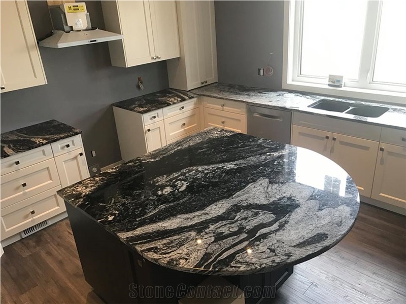 Ibere Mare White Granite Kitchen Countertop