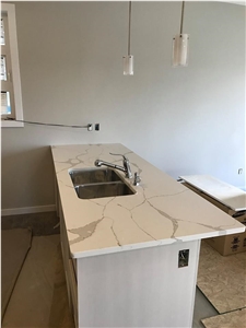 Irah Cascade Quartz Kitchen Countertops