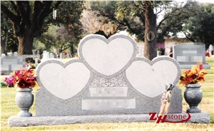 Good Quality Custom Weeping Angle Withe Heart Single Design Indian Red/ Imperial Red Granite Upright Headstone