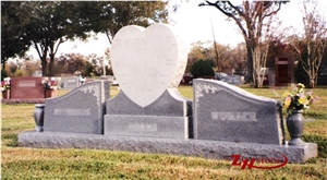 Good Quality Custom Weeping Angle Withe Heart Single Design Indian Red/ Imperial Red Granite Upright Headstone
