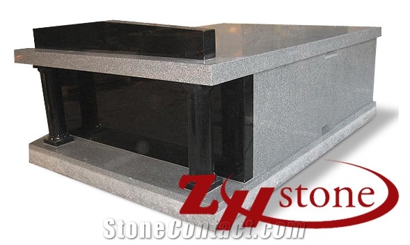 Good Quality Flat Top with Cap Light Gray/ Sesame White/ G603/ Absolute Black/ Jet Black Granite Traditionla Mausoleum