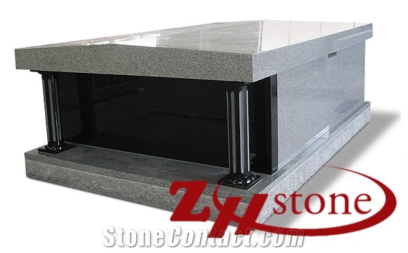 Good Quality Flat Top with Cap Light Gray/ Sesame White/ G603/ Absolute Black/ Jet Black Granite Traditionla Mausoleum