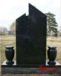 Good Quality Jewish Style G603/ Sesame White/ Light Gray Granite Single Upright Headstones