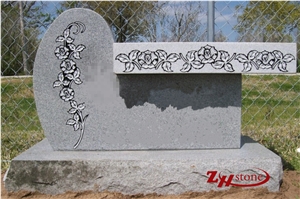 Good Quality Jewish Style G603/ Sesame White/ Light Gray Granite Single Upright Headstones