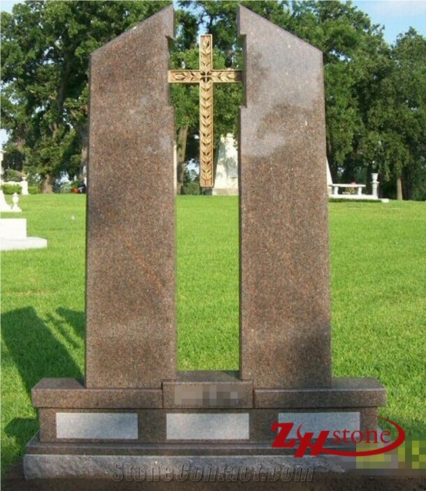 Good Quality Jewish Style G603/ Sesame White/ Light Gray Granite Single Upright Headstones