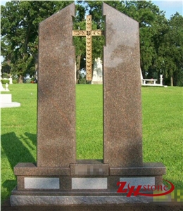 Good Quality Jewish Style G603/ Sesame White/ Light Gray Granite Single Upright Headstones