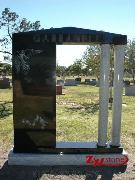 Good Quality Jewish Style G603/ Sesame White/ Light Gray Granite Single Upright Headstones