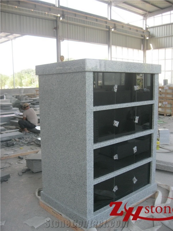 Good Quality Own Factory 12 Crypts Light Gray/ G603/ Sesame White/ Absolute Black/ Jet Black/ Shanxi Black Granite Columbarium