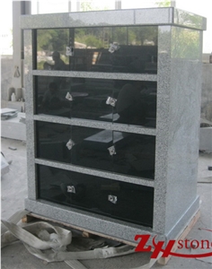 Good Quality Own Factory 12 Crypts Light Gray/ G603/ Sesame White/ Absolute Black/ Jet Black/ Shanxi Black Granite Columbarium