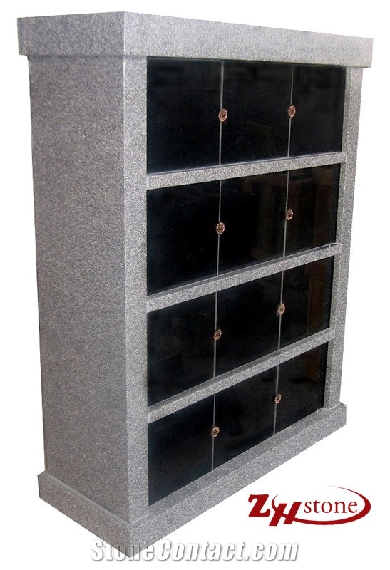 Good Quality Own Factory 12 Crypts Light Gray/ G603/ Sesame White/ Absolute Black/ Jet Black/ Shanxi Black Granite Columbarium