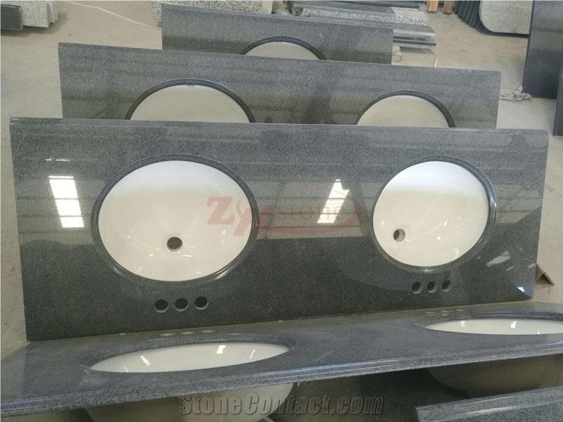 Granite G654 Sesame Black Pandang Black Polished Vanity Top Bathroom Vanity Tops