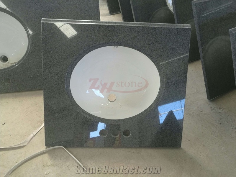 Granite G654 Sesame Black Pandang Black Polished Vanity Top Bathroom Vanity Tops