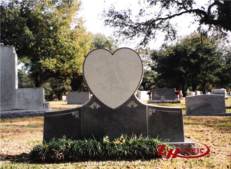 Polished Custom Heart Design with Two Bases Indian Red/ Imperial Red Granite Upright Double Headstone