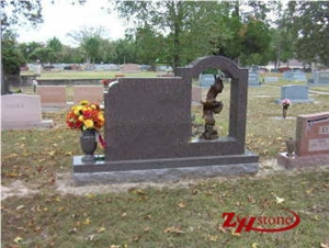 Unique Design Drogan Carving Indian Red/ Imperial Red Granite Single Upright Tombstone Design