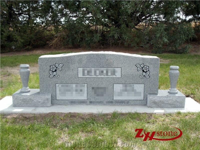 Western Style Polished Traditional Serp Top Butterfly Blue/ Blue Hawaii Granite Double Upright Monument